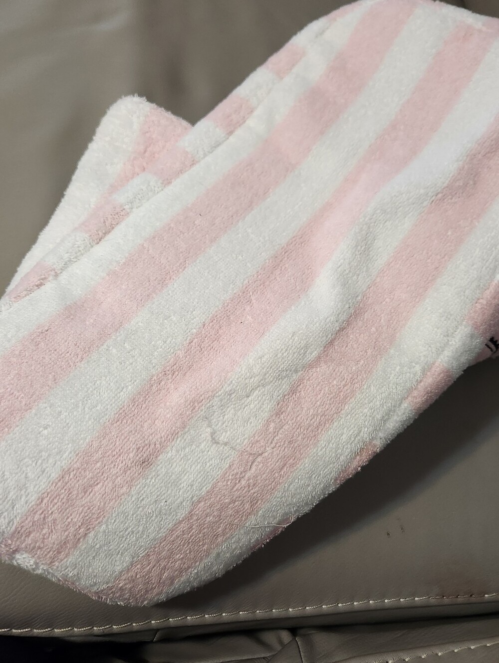Victorias Secret Angel Pink White Black Striped Terrycloth Totebag NEW - Picture 8 of 10